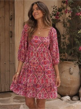 Vici Boho Milkmaid Cotton Dress